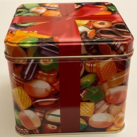 Peerless Old Time 1992 Xmas Mix Hard Candy Square Tin-Empty Made in USA 4.25" - Picture 7 of 9